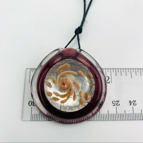 Glass Pendant Clear Amethyst Copper and Silver Lamp Glass Pendant - Picture 7 of 10